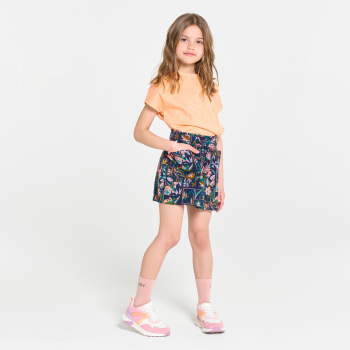 شورت أزرق اللون واسع مطبوع عليه للفتيات